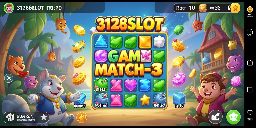 Tampilan gameplay menarik dari 3126SLOT dalam momen Match-3.