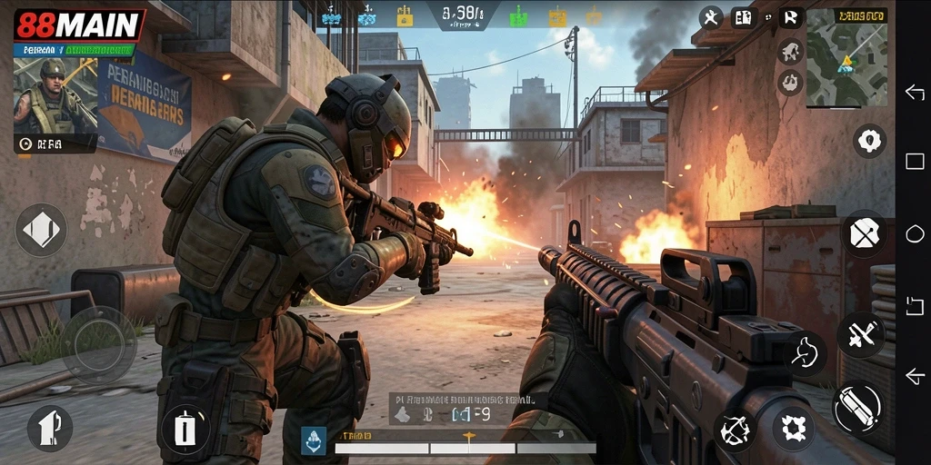 Tampilan menegangkan dalam pengalaman FPS 88MAIN.