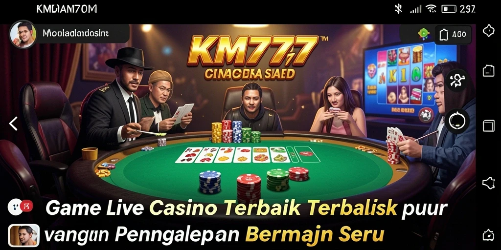 Tampilan gameplay Live Casino di KM777 yang menarik dan interaktif.