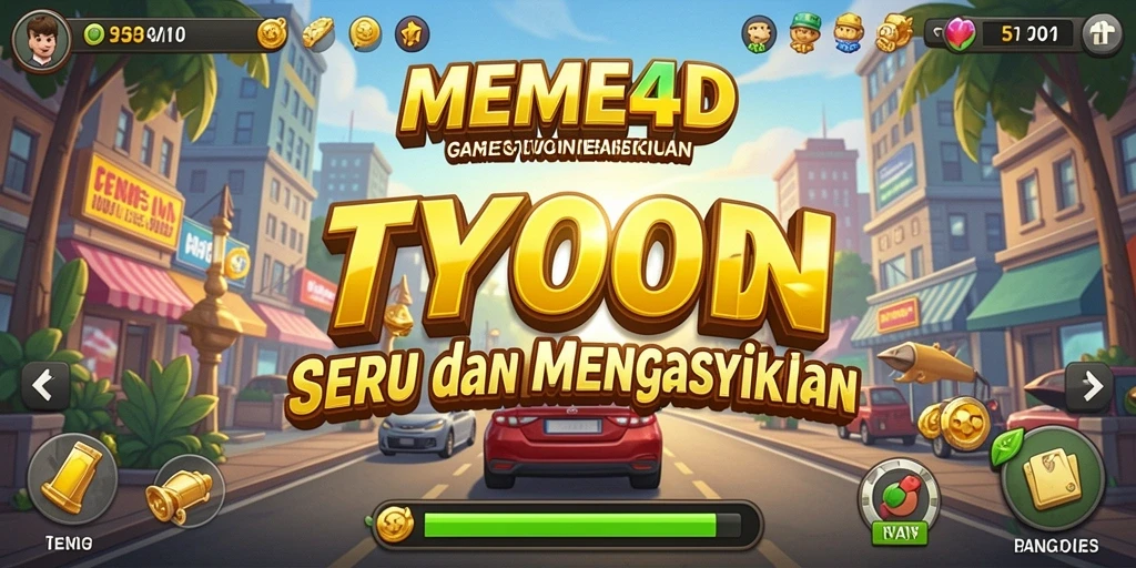Screenshot gameplay menarik dari MEME4D yang menunjukkan strategi bisnis.